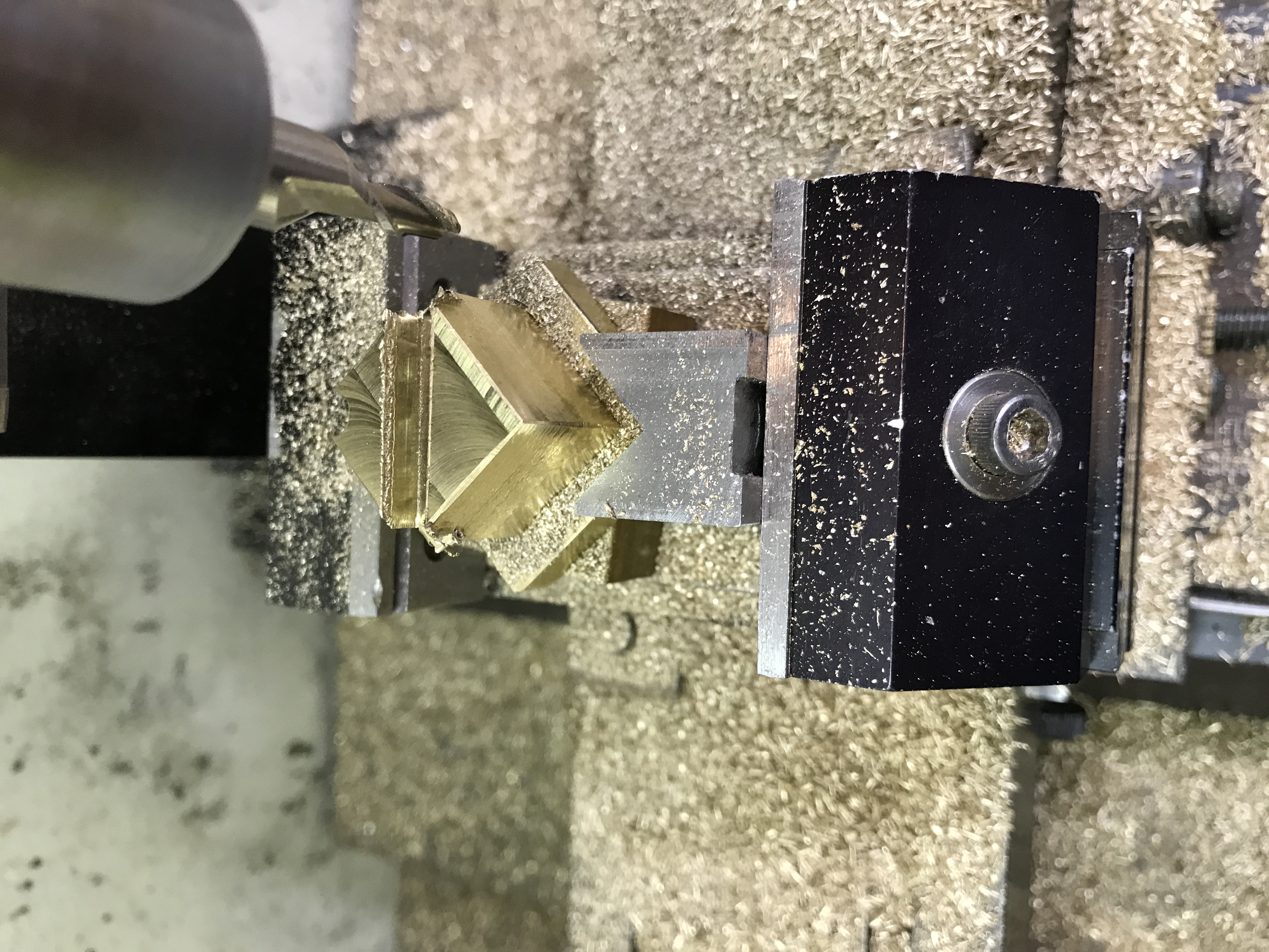 The setup for milling the slot